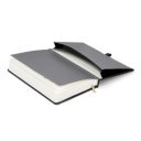 Keménytáblás notesz krémszínű lapokkal, vonalas, leszorító gumiszalaggal Elegant 130x210mm, Presco