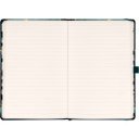 Keménytáblás notesz krémszínű lapokkal, vonalas, leszorító gumiszalaggal Fox 130x210mm, Presco