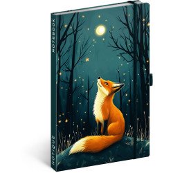 Keménytáblás notesz krémszínű lapokkal, vonalas, leszorító gumiszalaggal Fox 130x210mm, Presco Író- irodaszer, papíráru Presco