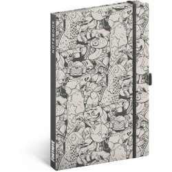 Keménytáblás notesz krémszínű lapokkal, vonalas, leszorító gumiszalaggal Fortnite – Legends 130x210mm, Presco Író- irodaszer, papíráru Presco