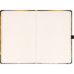 Keménytáblás notesz krémszínű lapokkal, vonalas, leszorító gumiszalaggal Gustav Klimt 130x210mm, Presco