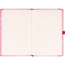 Keménytáblás notesz krémszínű lapokkal, vonalas, leszorító gumiszalaggal Hello Kitty 130x210mm, Presco