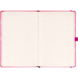 Keménytáblás notesz krémszínű lapokkal, vonalas, leszorító gumiszalaggal Hello Kitty 130x210mm, Presco