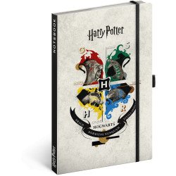 Keménytáblás notesz krémszínű lapokkal, vonalas, leszorító gumiszalaggal Harry Potter 130x210mm, Presco Író- irodaszer, papíráru Presco
