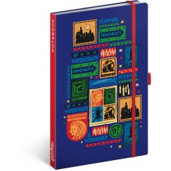 Keménytáblás notesz krémszínű lapokkal, vonalas, leszorító gumiszalaggal Harry Potter – Hogwarts 130x210mm, Presco Író- irodaszer, papíráru Presco