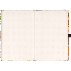 Keménytáblás notesz krémszínű lapokkal, pontozott, leszorító gumiszalaggal Herbs 130x210mm, Presco
