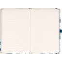 Keménytáblás notesz krémszínű lapokkal, vonalas, leszorító gumiszalaggal Katsushika Hokusai 130x210mm, Presco
