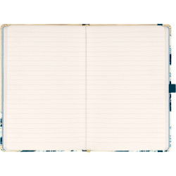 Keménytáblás notesz krémszínű lapokkal, vonalas, leszorító gumiszalaggal Katsushika Hokusai 130x210mm, Presco Író- irodaszer, papíráru Presco