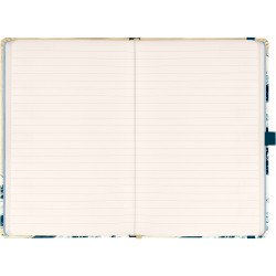 Keménytáblás notesz krémszínű lapokkal, vonalas, leszorító gumiszalaggal Katsushika Hokusai 130x210mm, Presco Író- irodaszer, papíráru Presco