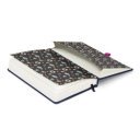 Keménytáblás notesz krémszínű lapokkal, vonalas, leszorító gumiszalaggal Kuromi 130x210mm, Presco