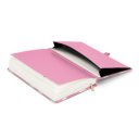 Keménytáblás notesz krémszínű lapokkal, vonalas, leszorító gumiszalaggal Pink 130x210mm, Presco