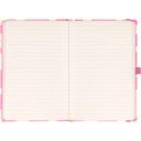 Keménytáblás notesz krémszínű lapokkal, vonalas, leszorító gumiszalaggal Pink 130x210mm, Presco