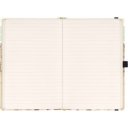 Keménytáblás notesz krémszínű lapokkal, vonalas, leszorító gumiszalaggal Prague 130x210mm, Presco