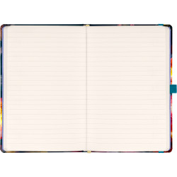 Keménytáblás notesz krémszínű lapokkal, vonalas, leszorító gumiszalaggal Parrot 130x210mm, Presco