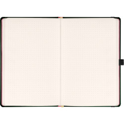 Keménytáblás notesz krémszínű lapokkal, pontozott, leszorító gumiszalaggal Roses 130x210mm, Presco Író- irodaszer, papíráru Presco