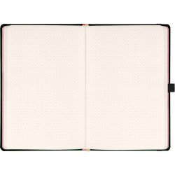 Keménytáblás notesz krémszínű lapokkal, pontozott, leszorító gumiszalaggal Roses 130x210mm, Presco Író- irodaszer, papíráru Presco