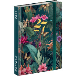 Tervező naptár, pénztárca méretű, keménytáblás heti beosztású Tropical Jungle 98x145mm, Presco Író- irodaszer, papíráru Presco