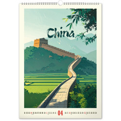 Falinaptár képes  330x460mm Vintage Posters – Distant Travels Realsystem 2027.