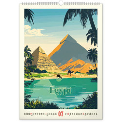 Falinaptár képes  330x460mm Vintage Posters – Distant Travels Realsystem 2027.
