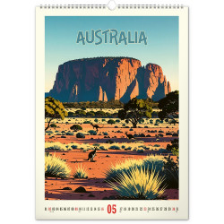 Falinaptár képes  330x460mm Vintage Posters – Distant Travels Realsystem 2027.