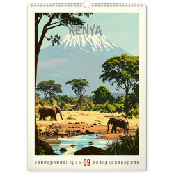 Falinaptár képes  330x460mm Vintage Posters – Distant Travels Realsystem 2027.