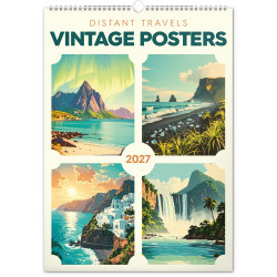 Falinaptár képes  330x460mm Vintage Posters – Distant Travels Realsystem 2027. Író- irodaszer, papíráru Realsystem