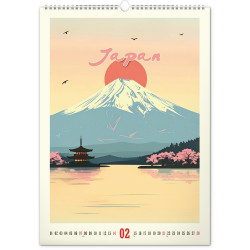 Falinaptár képes  330x460mm Vintage Posters – Distant Travels Realsystem 2027.