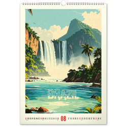 Falinaptár képes  330x460mm Vintage Posters – Distant Travels Realsystem 2027.