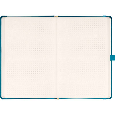 Klasszikus notesz Vivella borítással Teal, pontozott, 13x21cm, Presco
