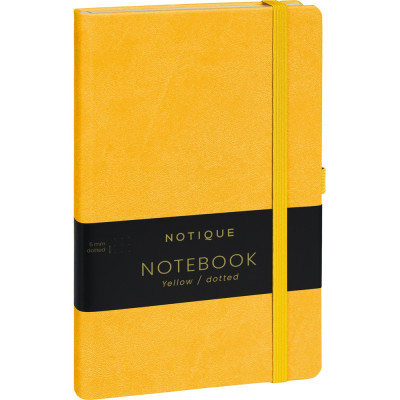 Klasszikus notesz Vivella borítással Yellow, pontozott, 13x21cm, Presco