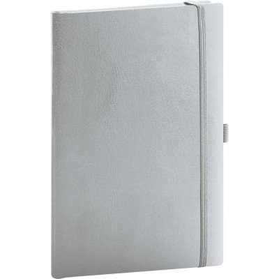 Klasszikus notesz Balacron borítással silver, vonalas, 15x21cm, Presco