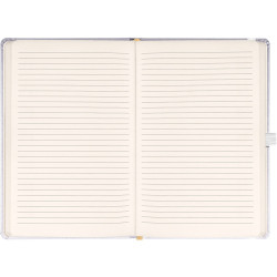 Klasszikus notesz Balacron borítással silver, vonalas, 15x21cm, Presco