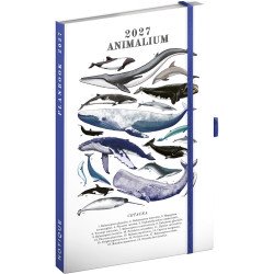 Keménytáblás tervező krémszínű lapokkal, kétheti beosztással, leszorító gumiszalaggal Marine Life 130x210mm, Presco Író- irodaszer, papíráru Presco