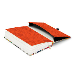 Keménytáblás notesz krémszínű lapokkal, pontozott, leszorító gumiszalaggal Herbal 130x210mm, Presco Író- irodaszer, papíráru Presco