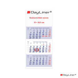 Speditőr naptár 3 tömb, 3 hónap Medium Club 350 × 755 mm, fehér lapokkal Fejrész üres Dayliner 2027. Író- irodaszer, papíráru Dayliner