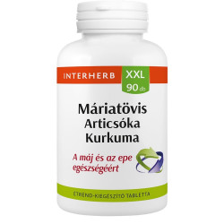 Máriatövis, articsóka, kurkuma XXL tabletta 90db Interherb Vitaminok, egészségmegőrzés Interherb