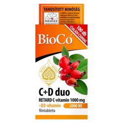 C+D Duo Retard C-vitamin 1000mg + D3-vitamin 2000NE tabletta 100db BioCo Vitaminok, egészségmegőrzés BioCo