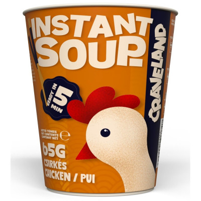 Instant tésztaleves poharas, 65g, Tyúkhús ízű Craveland