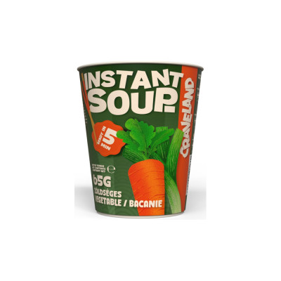 Instant tésztaleves poharas, 65g, Zöldségleves ízű Craveland