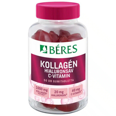 Kollagén+Hialuronsav+C-vitamin gumitabletta 50db Béres