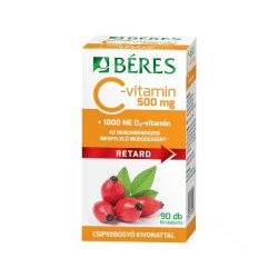 Retard C-vitamin 500mg + D3-vitamin 1000NE filmtabletta 90db Béres Vitaminok, egészségmegőrzés Béres