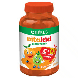 Vitakid C-vitamin+D3 cukormentes gumivitamin 90db Béres Vitaminok, egészségmegőrzés Béres