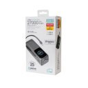 Powerbank beépített kábellel, 27 000 mAh PD 140W 2xUSB-C + USB-A Platinet fekete