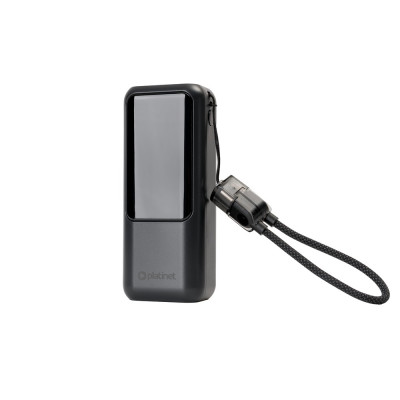 Powerbank, 10 000 mAh PD 20W 1xUSB-C + USB-A Platinet fekete