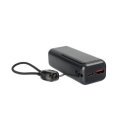 Powerbank, 10 000 mAh PD 20W 1xUSB-C + USB-A Platinet fekete