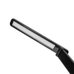 Asztali LED lámpa, RGB, állítható, vezeték nélküli töltővel, órával Platinet fekete