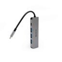 USB-C hub, 4× USB-A 3.2 Gen 1 + 1× USB-C PD 100 W, 5 az 1-ben, Platinet alumínium