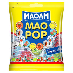 Nyalóka, 130g, Maoam Mao Pop Best Mix 10db/csomag, Haribo Édességek, kekszek, krékerek, chipsek,magvak Haribo