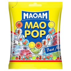 Nyalóka, 130g, Maoam Mao Pop Best Mix 10db/csomag, Haribo Édességek, kekszek, krékerek, chipsek,magvak Haribo